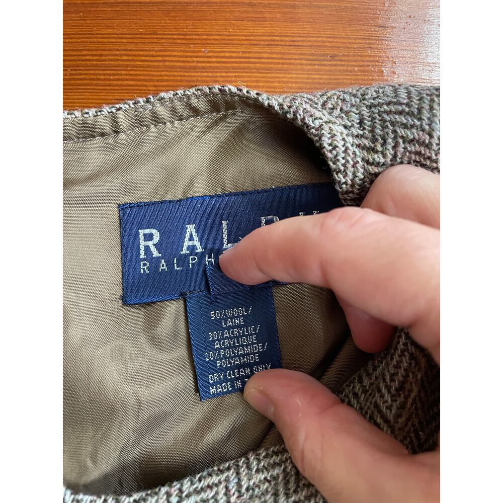 Ralph Lauren Wool Blend Herringbone Tweed Jumper Dress Sz 4 💛🎀 - Picture 11 of 12